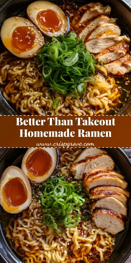 Homemade Ramen Recipe: The Ultimate Shoyu Chicken Bowl with Jammy Eggs 4 A top-down handheld smartphone photo of a black ceramic bowl featuring a Homemade Ramen Recipe with wavy noodles, seared chicken, and jammy eggs.
